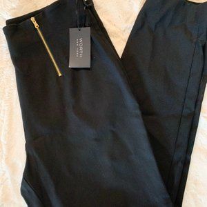 Black wool Worth boot legged pant, brand new